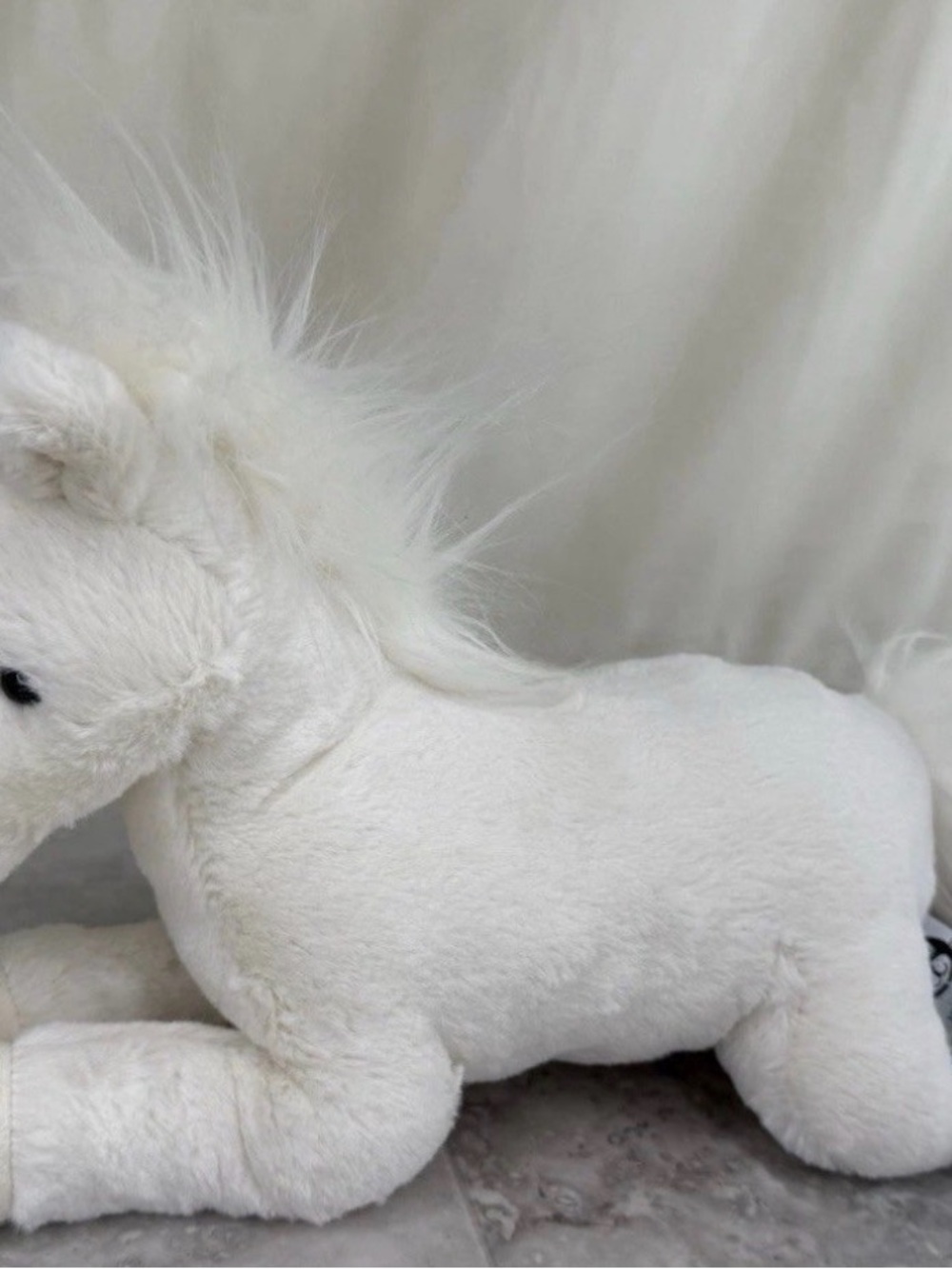 Jellycat Creamy White Unicorn with Teal Logo Tag